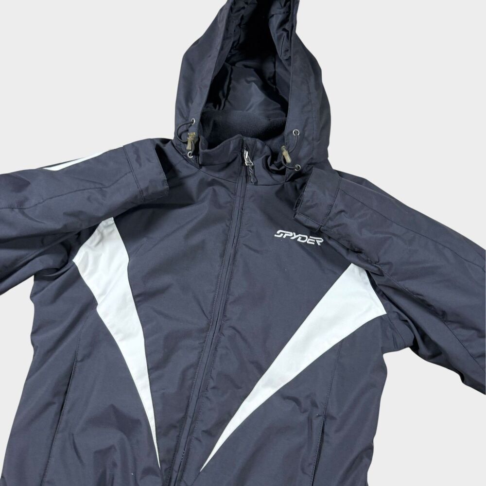 Spyder Women’s Ski Jacket Size 10 12 Large Black White Insulated Thinsulate Snow - Picture 3 of 14